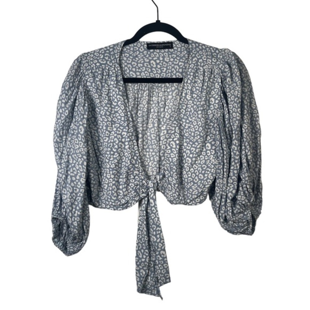 Leopard Print Tie Blouse